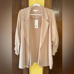 Dear Scarlett Magic Open Front Cardigan Blazer Taupe XL NWT